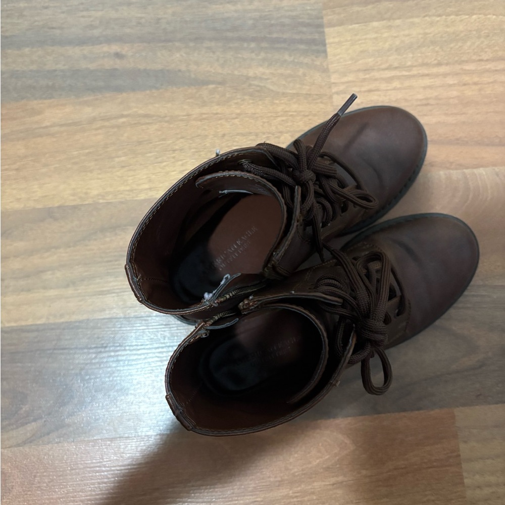 American Eagle Outfitters Brown Combat Boots Lace-Up Design - Picture 2 of 4